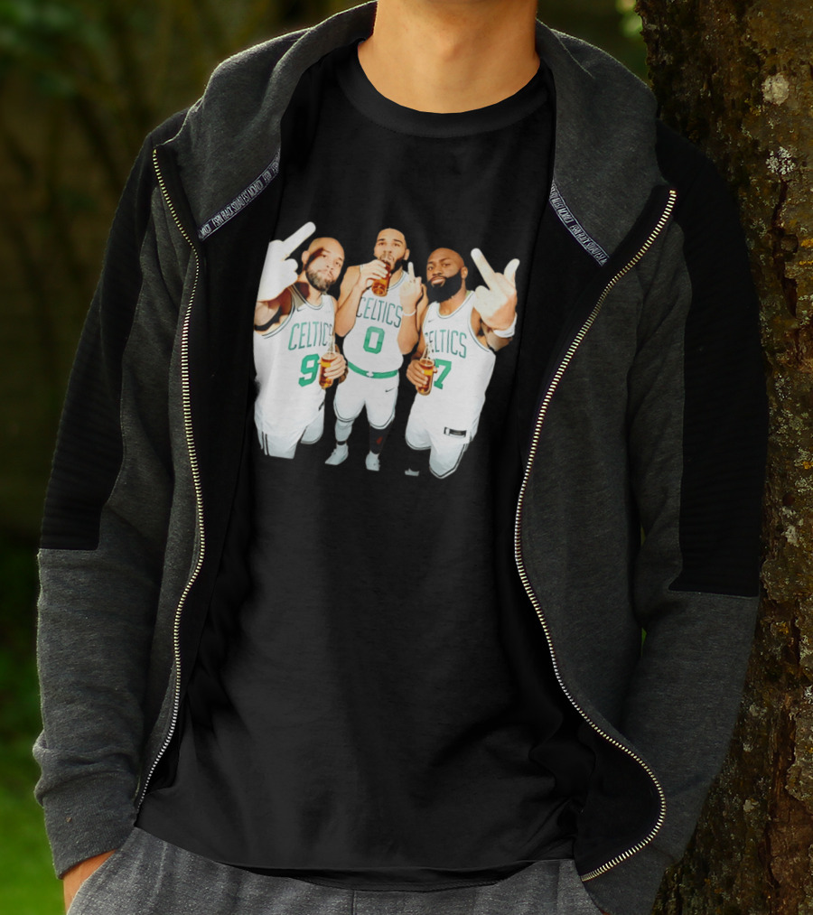 Boston Celtics Players Trinity Middle Finger Beers Humor T-Shirt