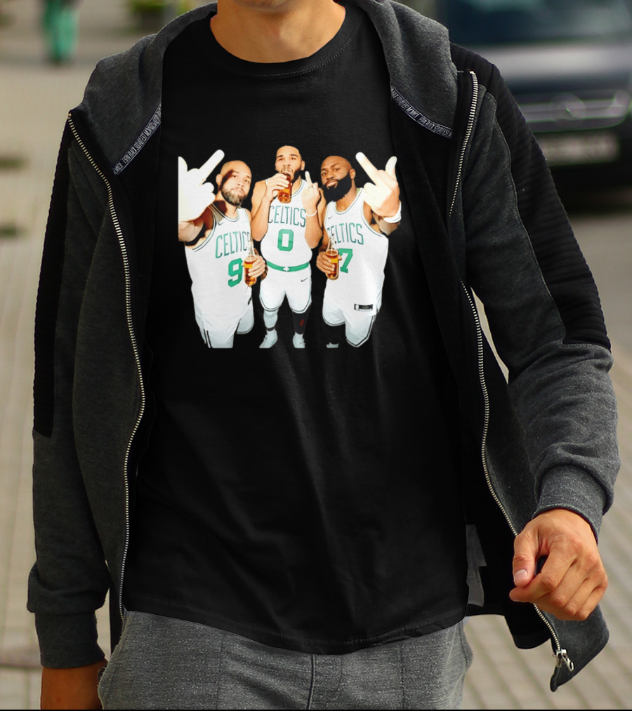 Boston Celtics Players Trinity Middle Finger Beers Humor T-Shirt
