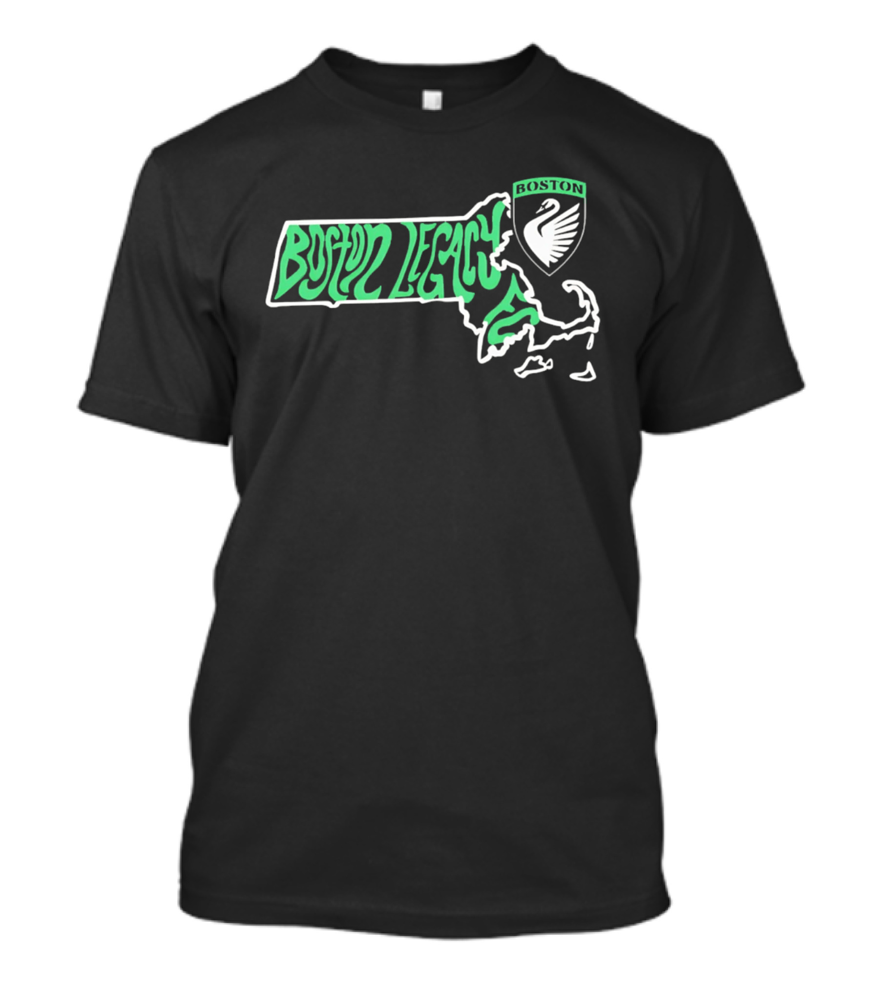Boston Legacy FC Groovy Massachusetts Swan Crest T-Shirt