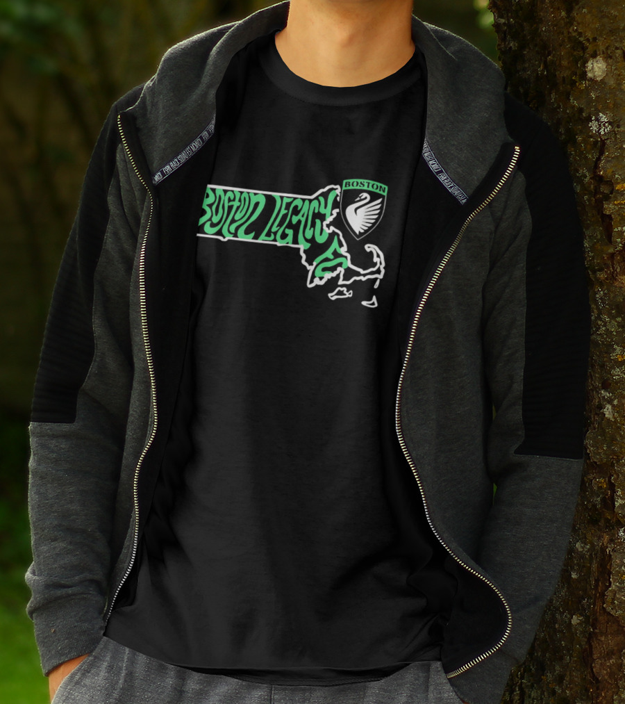 Boston Legacy FC Groovy Massachusetts Swan Crest T-Shirt
