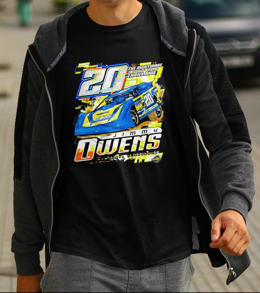 Jimmy Owens Racing 20 Nightmare Going On A Thrill Ride T-Shirt