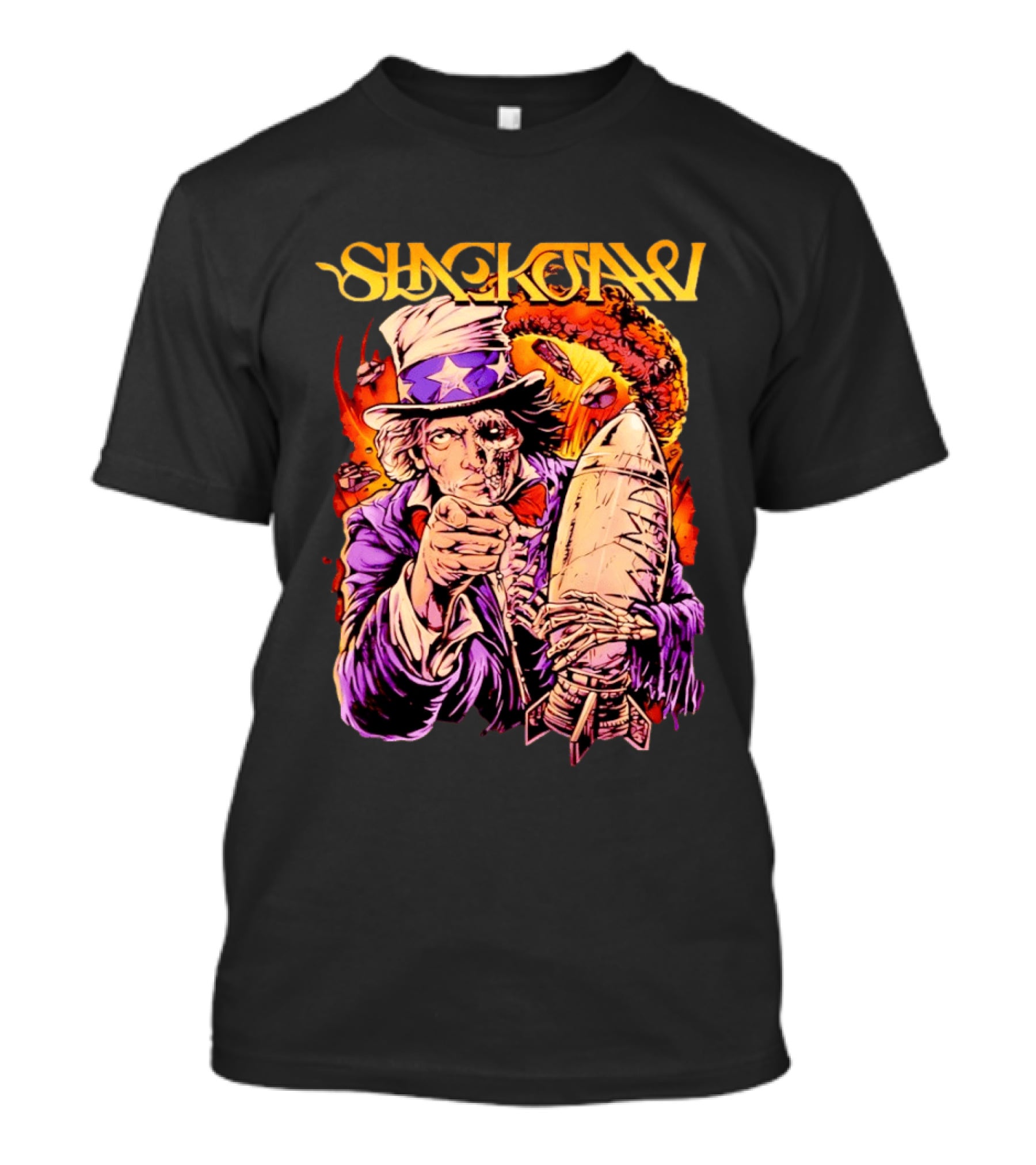 Slackjaw WMD Uncle Sam Nuclear Explosion Rocket T-Shirt