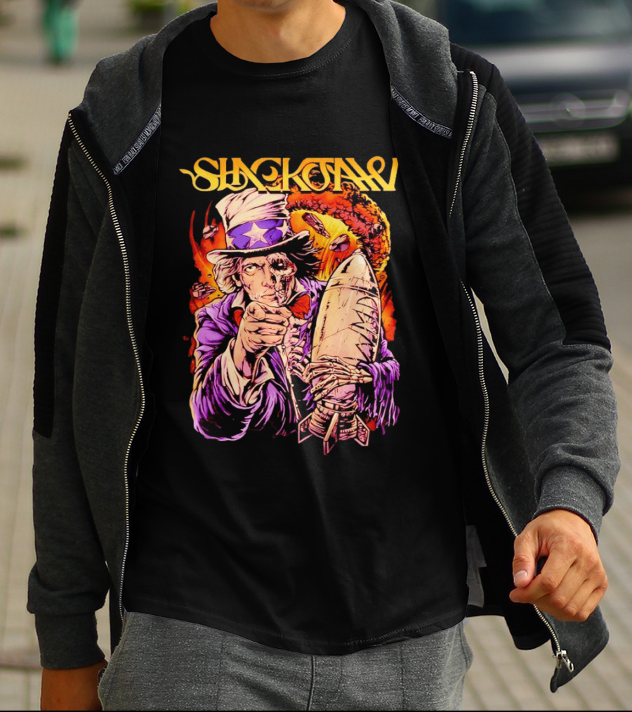 Slackjaw WMD Uncle Sam Nuclear Explosion Rocket T-Shirt