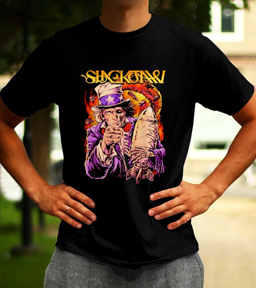 Slackjaw WMD Uncle Sam Nuclear Explosion Rocket T-Shirt