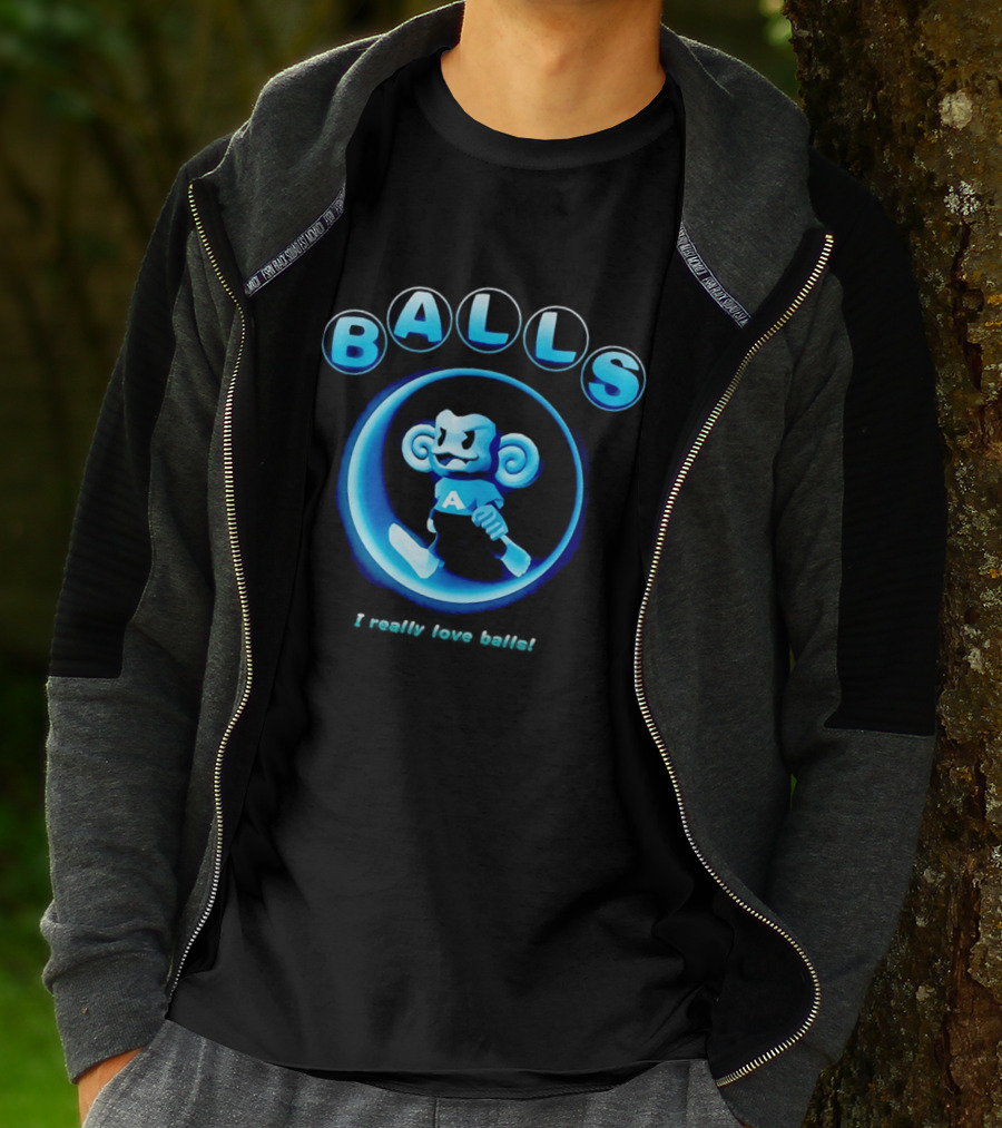 Super Monkey Ball I Really Love Balls A Blue Monkey T-Shirt