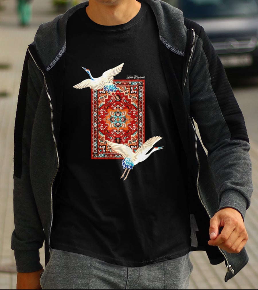 Fly Your Own Way Oriental Crane Carpet T-Shirt