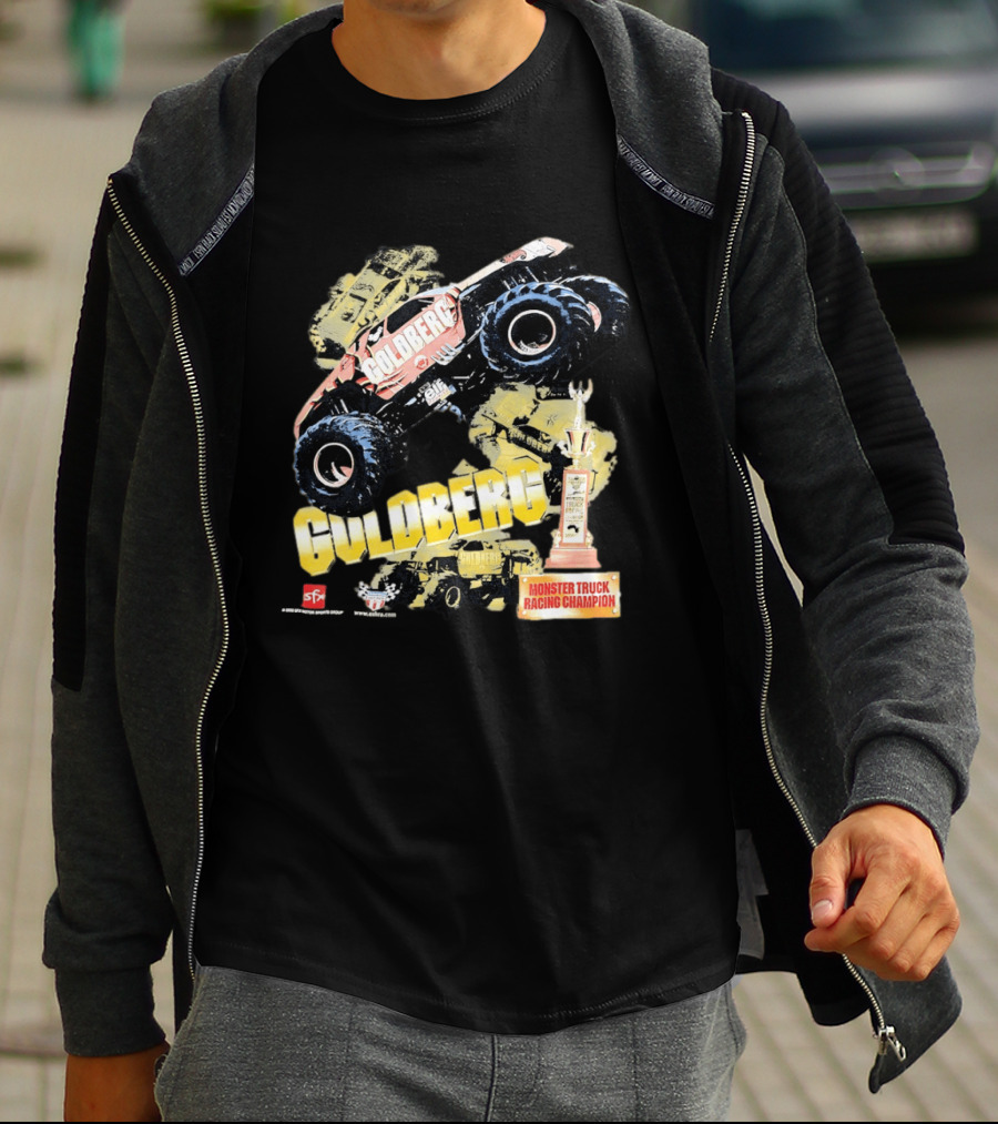 GOLDBERG Monster Truck Racing Champion Trophy SFX Block Party T-Shirt