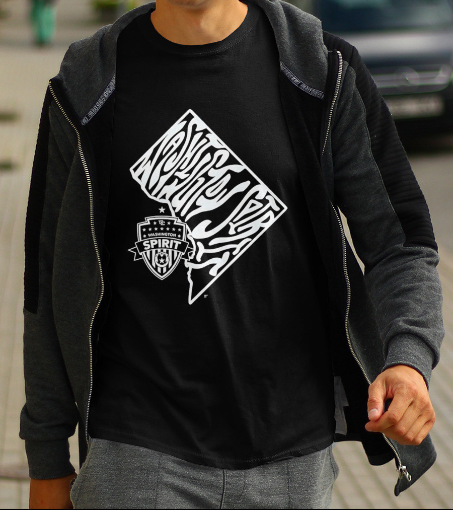 Washington Spirit Groovy Text Art With Team T-Shirt