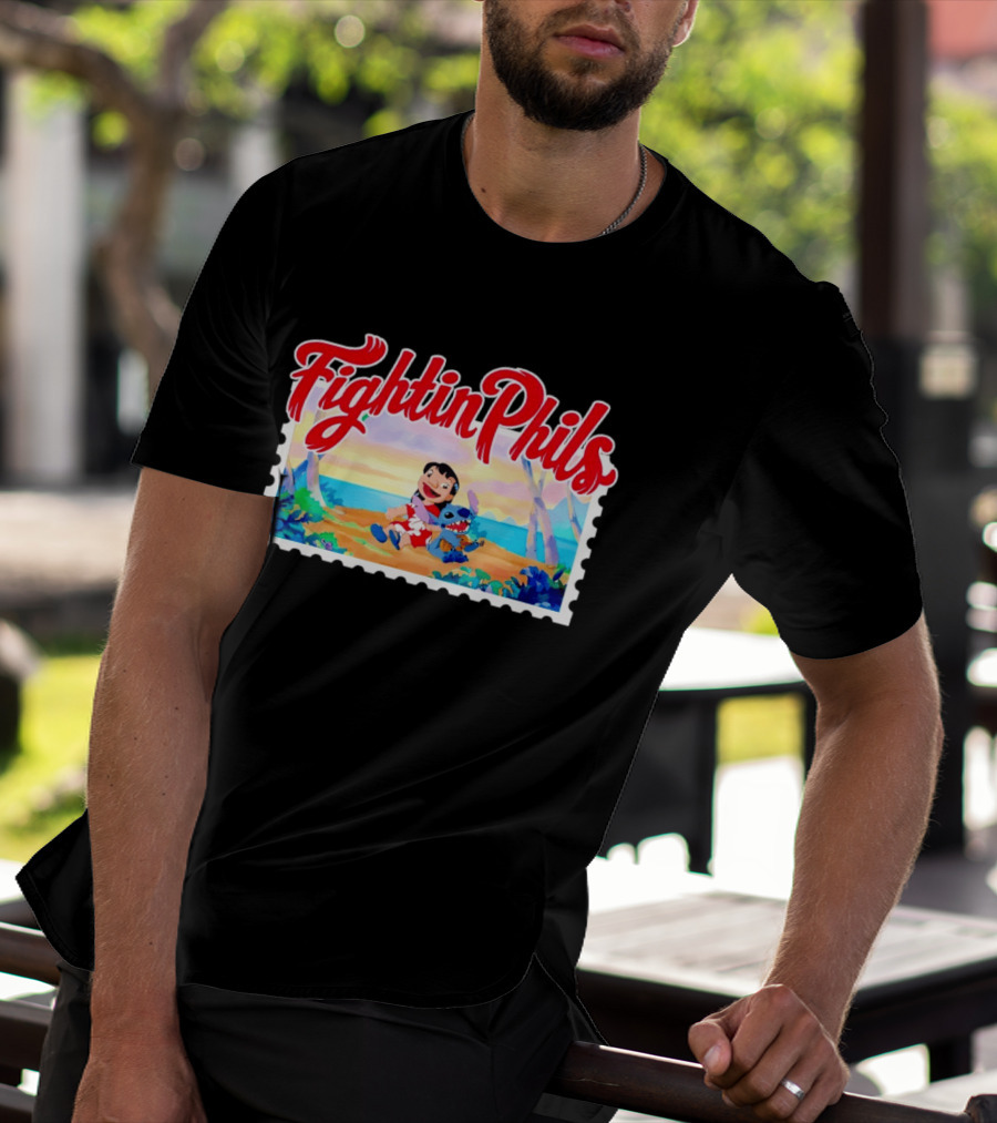 Reading Fightin Phils Lilo And Stitch Collaboration Sports T-Shirt