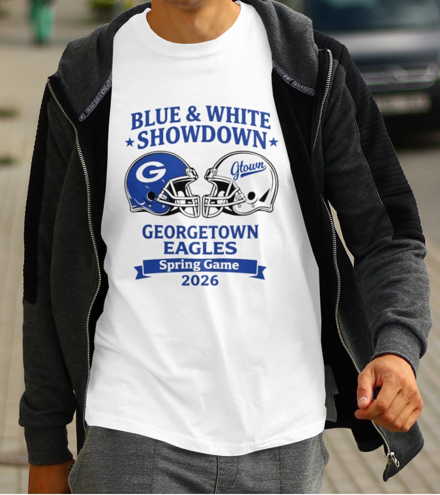 Blue And White Showdown Georgetown Eagles Spring Game 2026 T-Shirt