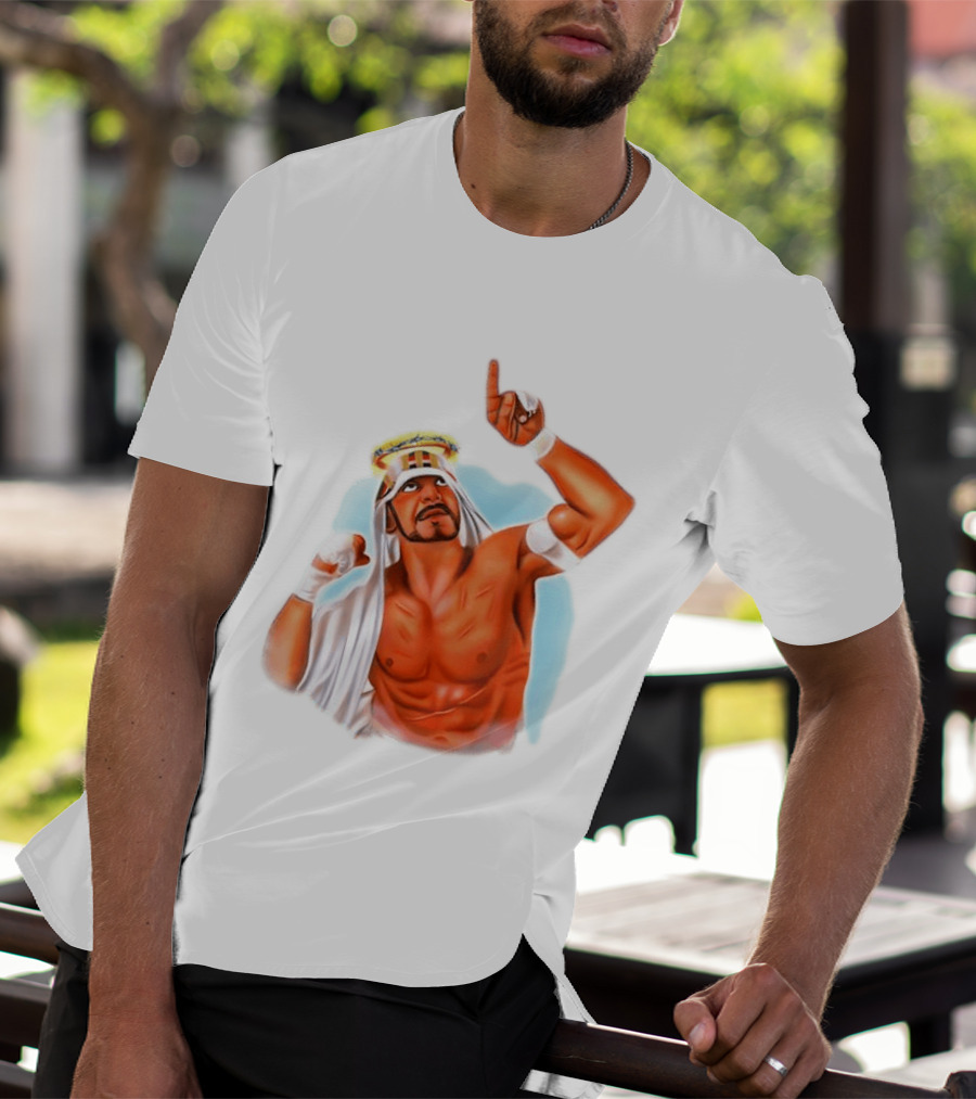 Sabu Airbrush Professional Wrestling Legend Iconic Pose T-Shirt
