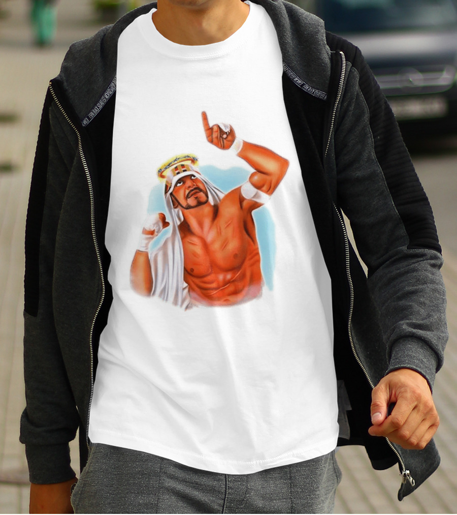 Sabu Airbrush Professional Wrestling Legend Iconic Pose T-Shirt