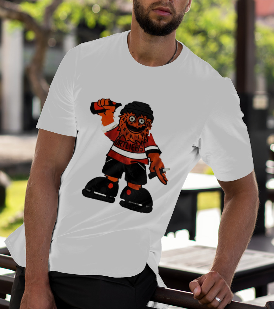 Gritty Philadelphia Flyers Hockey Club Ortliebs Mascot Pose T-Shirt
