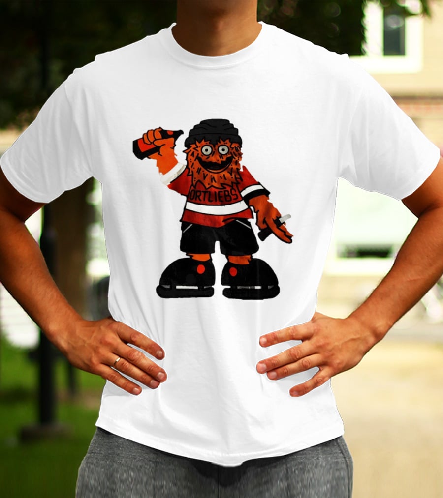 Gritty Philadelphia Flyers Hockey Club Ortliebs Mascot Pose T-Shirt