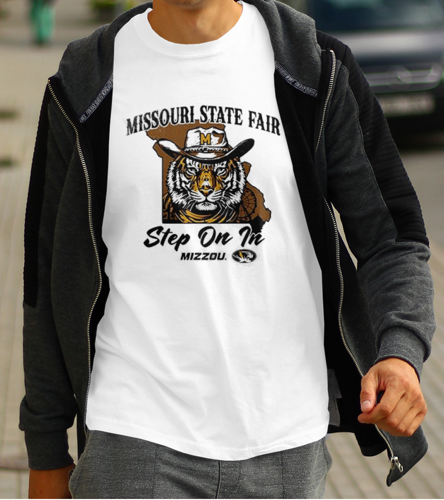 Mizzou Tigers Missouri State Fair Cowboy Hat Tiger Step On T-Shirt
