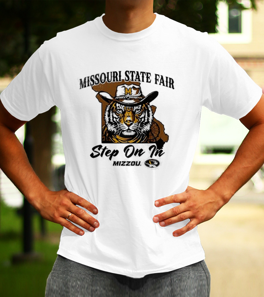 Mizzou Tigers Missouri State Fair Cowboy Hat Tiger Step On T-Shirt