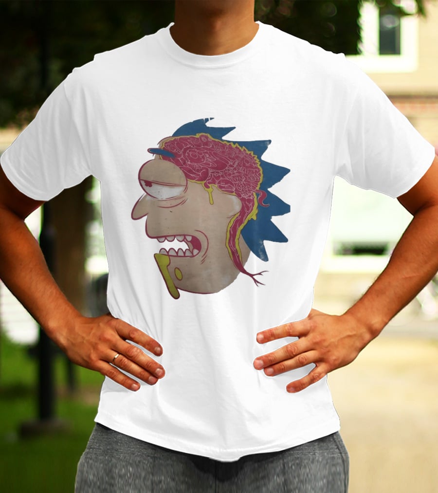 Morty Head Horror Brain Exposure Rick And Morty T-Shirt