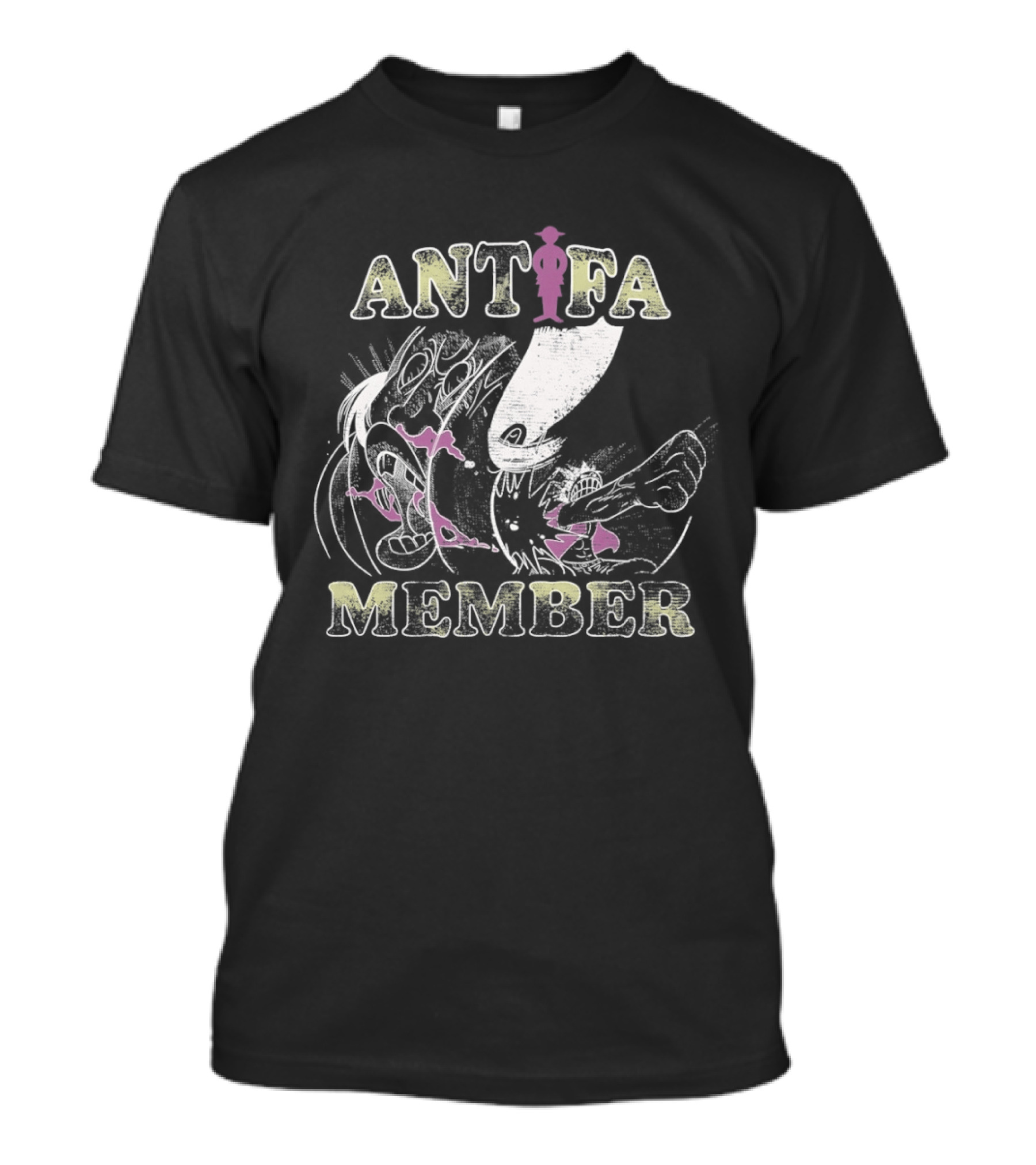 ANTIFA MEMBER Cartoon Style Koi Fish And Shark T-Shirt
