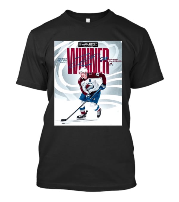 NHL 2026 Awards Rocket Richard Trophy Nathan MacKinnon Winner T-Shirt