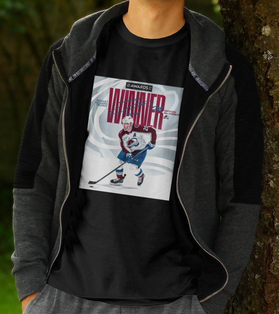 NHL 2026 Awards Rocket Richard Trophy Nathan MacKinnon Winner T-Shirt