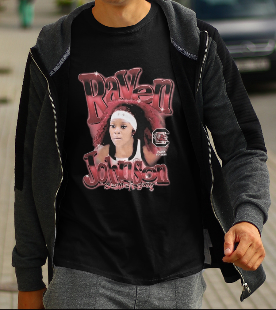 Raven Johnson Seatbelt Gang Playa Society USC Gamecocks T-Shirt
