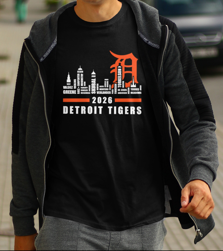 Detroit Tigers 2026 City Skyline T-Shirt