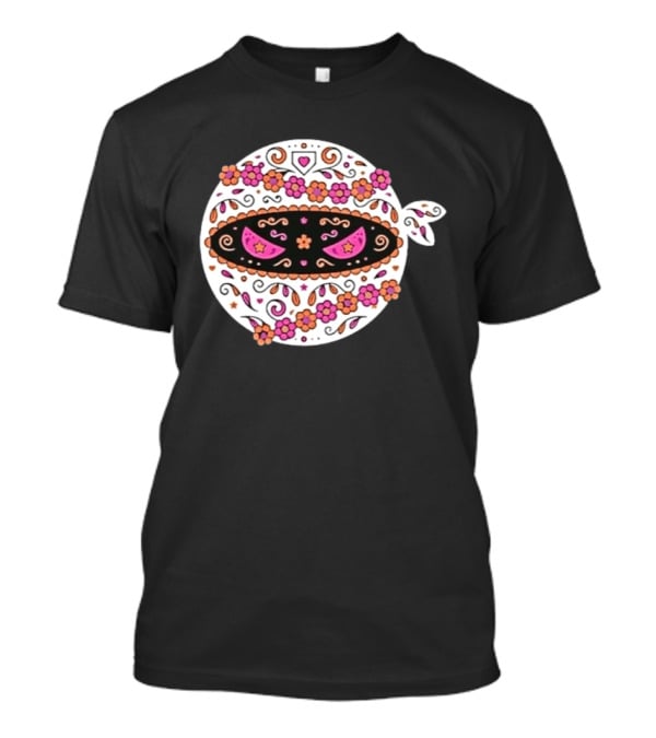 Dia De Los Muertos San Diego Padres Pitching Ninja Baseball Skull Floral T-Shirt