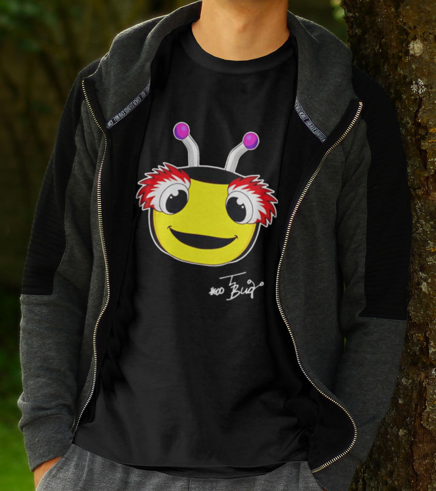 Tampa Bay Lightning Thunderbug Mascot Yellow Face Cartoon T-Shirt