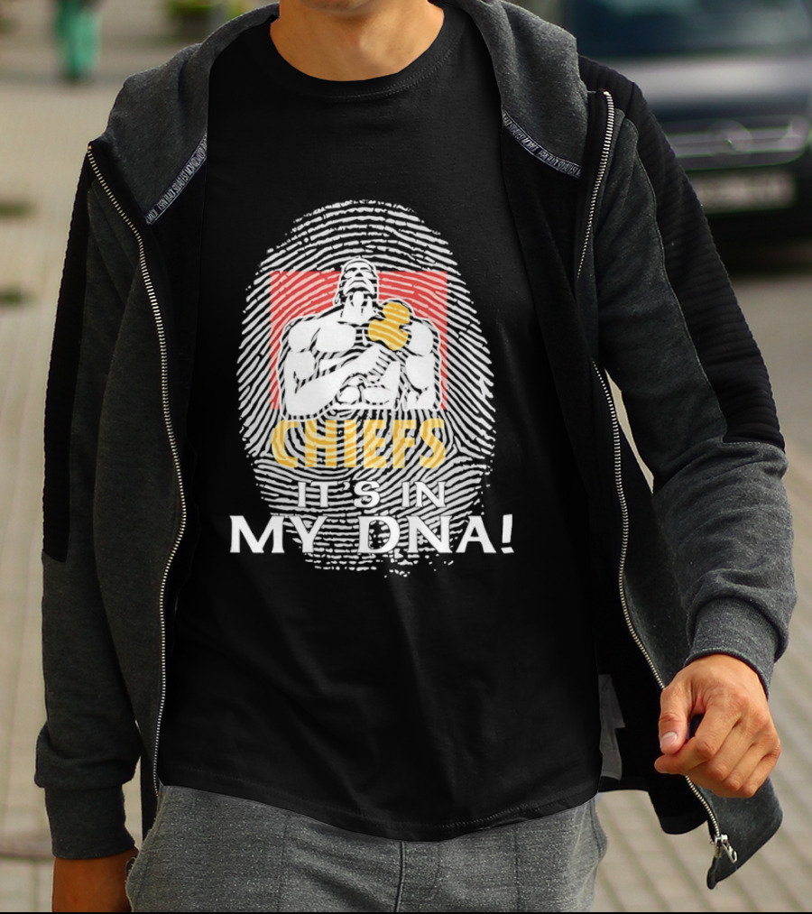 Gallagher Chiefs Football It's In My DNA Fingerprint 2026 T-Shirt