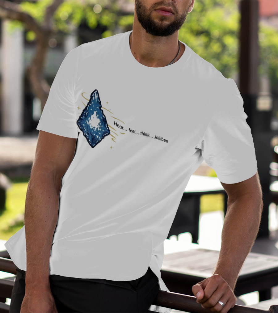 Hear Feel Think Jollibee Blue Crystal Stone T-Shirt