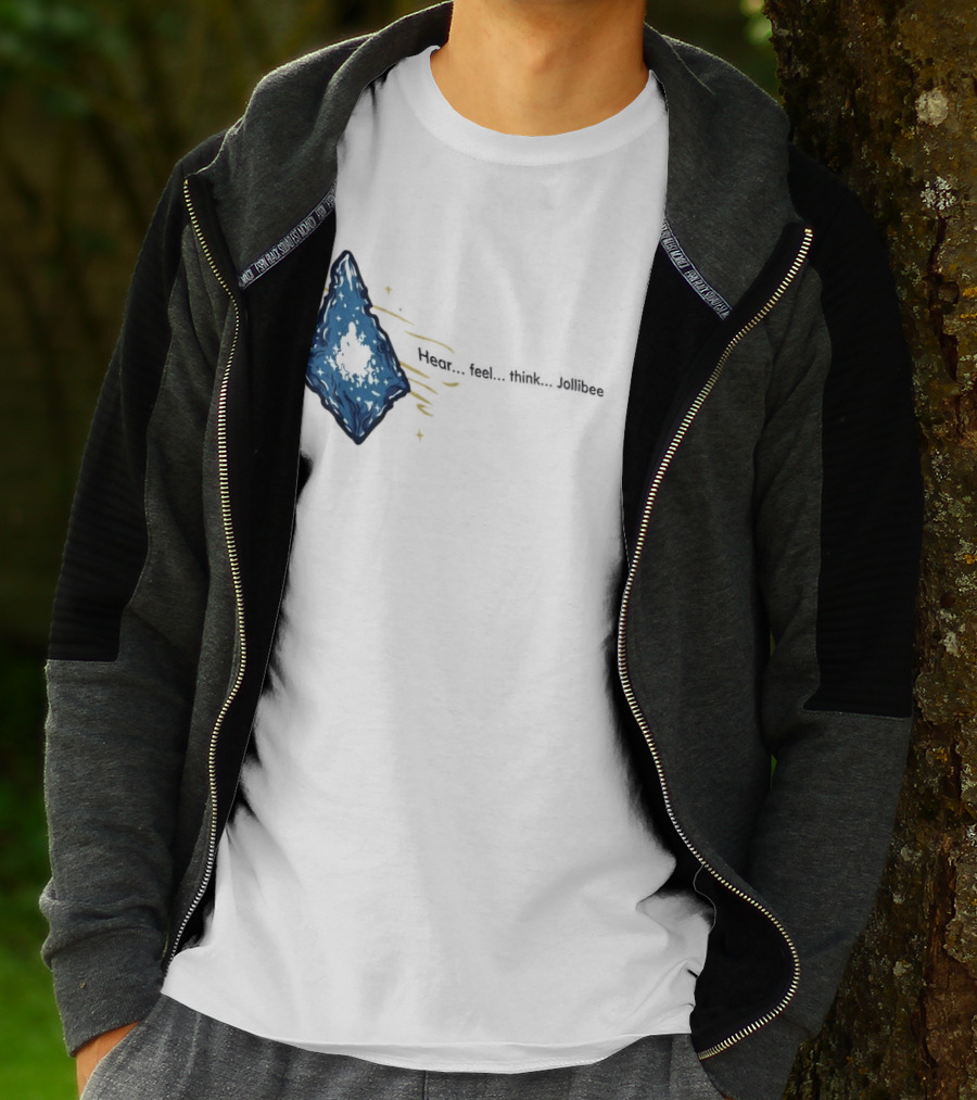 Hear Feel Think Jollibee Blue Crystal Stone T-Shirt