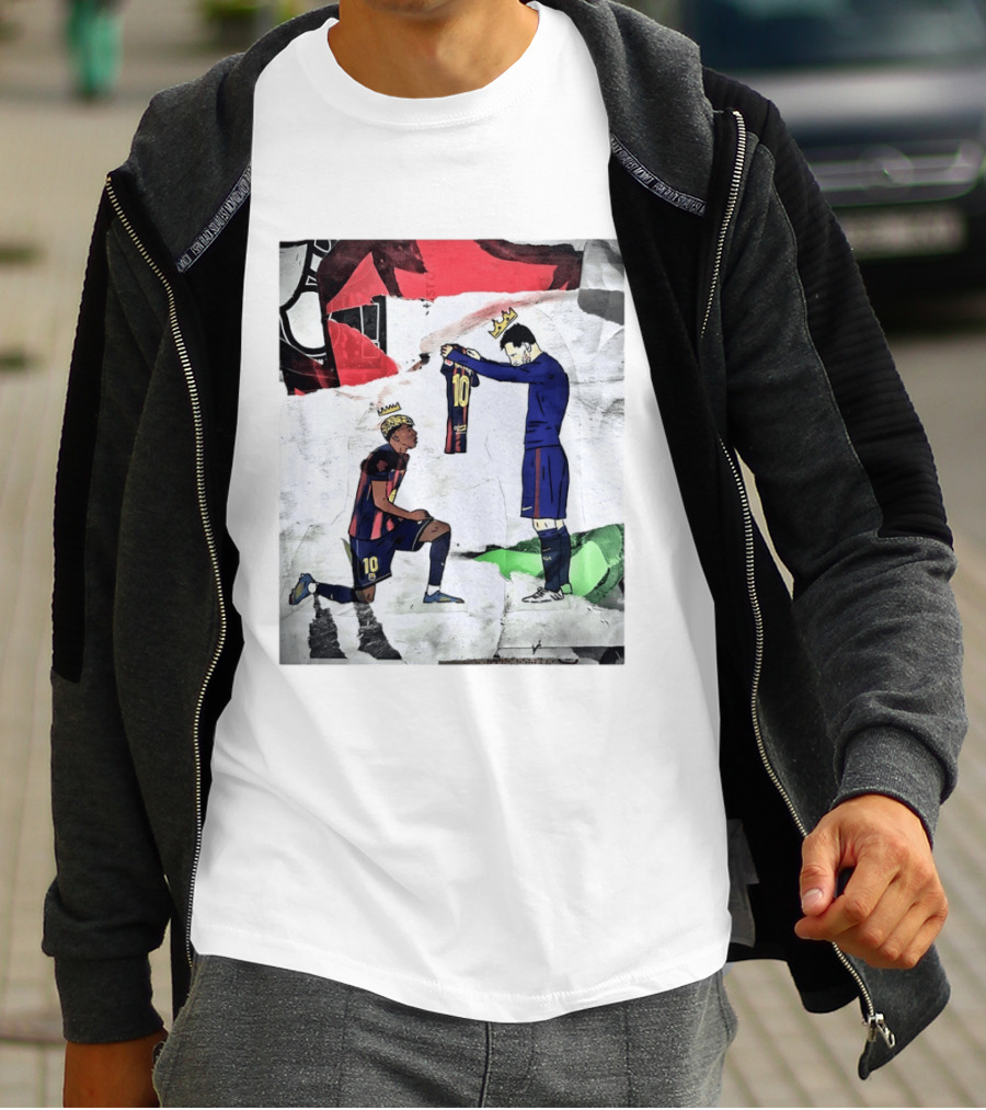 Lionel Messi Lamine Yamal Barcelona FC Art Collaboration T-Shirt