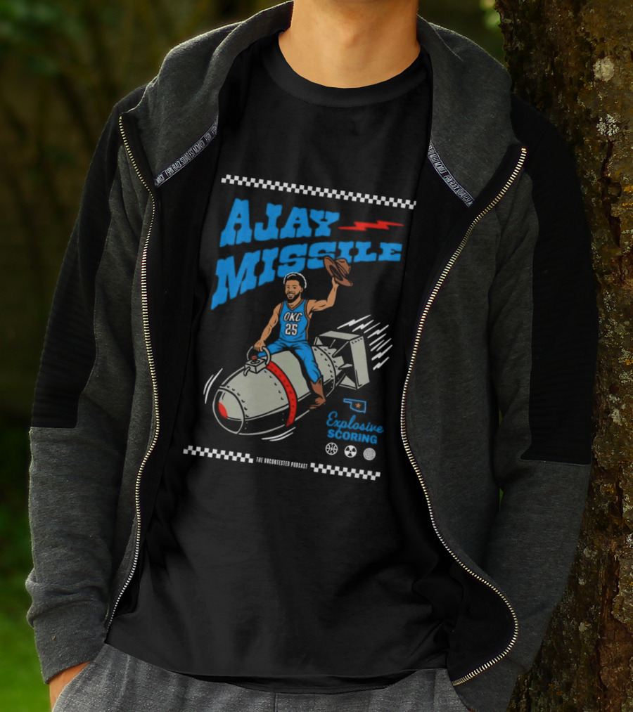 Ajay Missile Explosive Scoring UNC 23 Riding Bomb Cowboy Basketball T-Shirt
