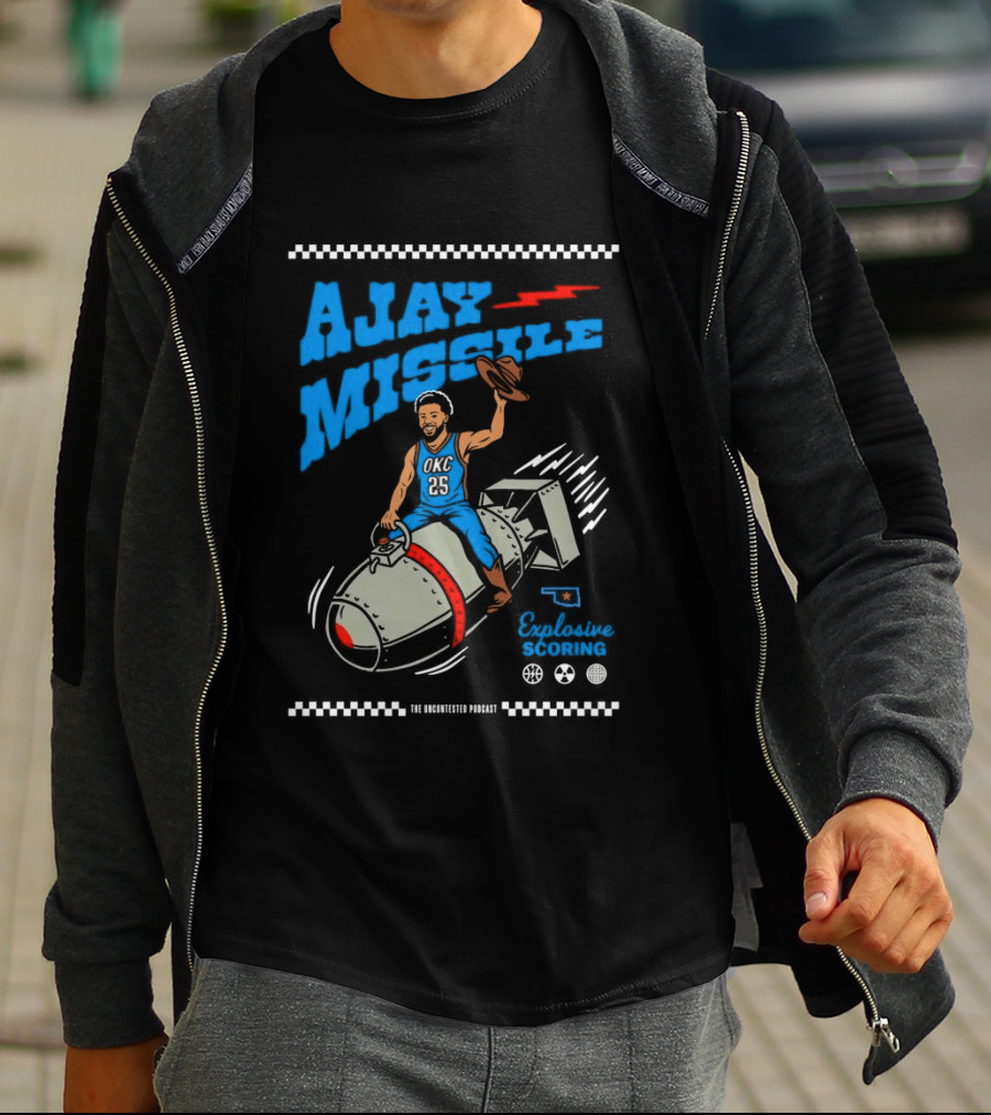 Ajay Missile Explosive Scoring UNC 23 Riding Bomb Cowboy Basketball T-Shirt