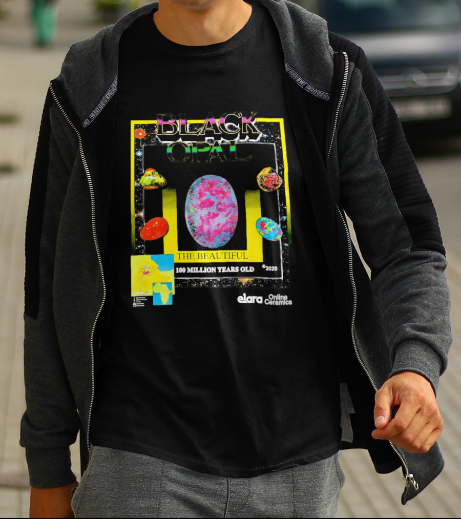 Black Opal The Beautiful 100 Million Years Old Celestial Stars Retro Vibe T-Shirt