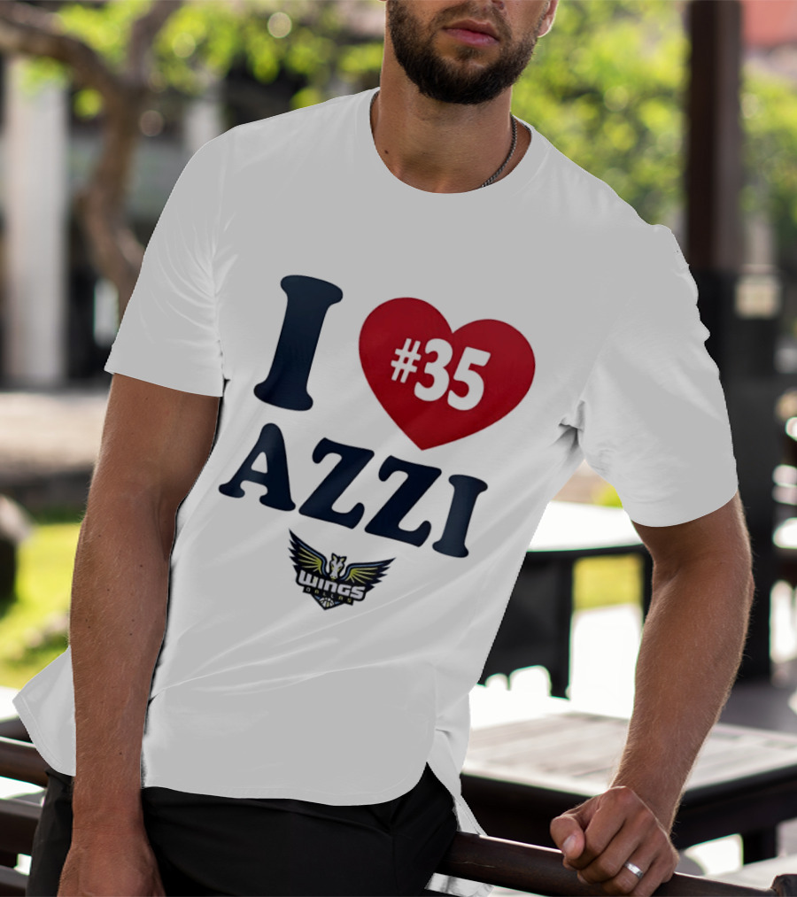 I Love Azzi Fudd Heart 35 Dallas Wings WNBA T-Shirt