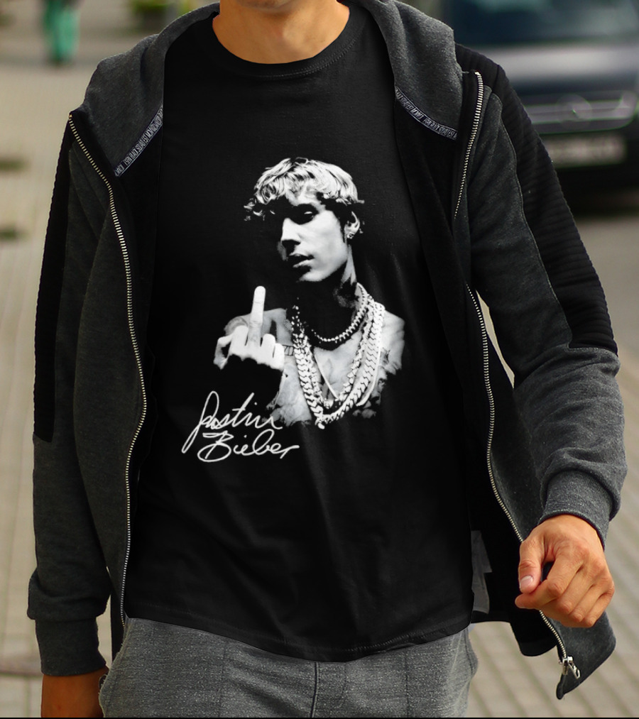 Justin Bieber Middle Finger Gesture T-Shirt