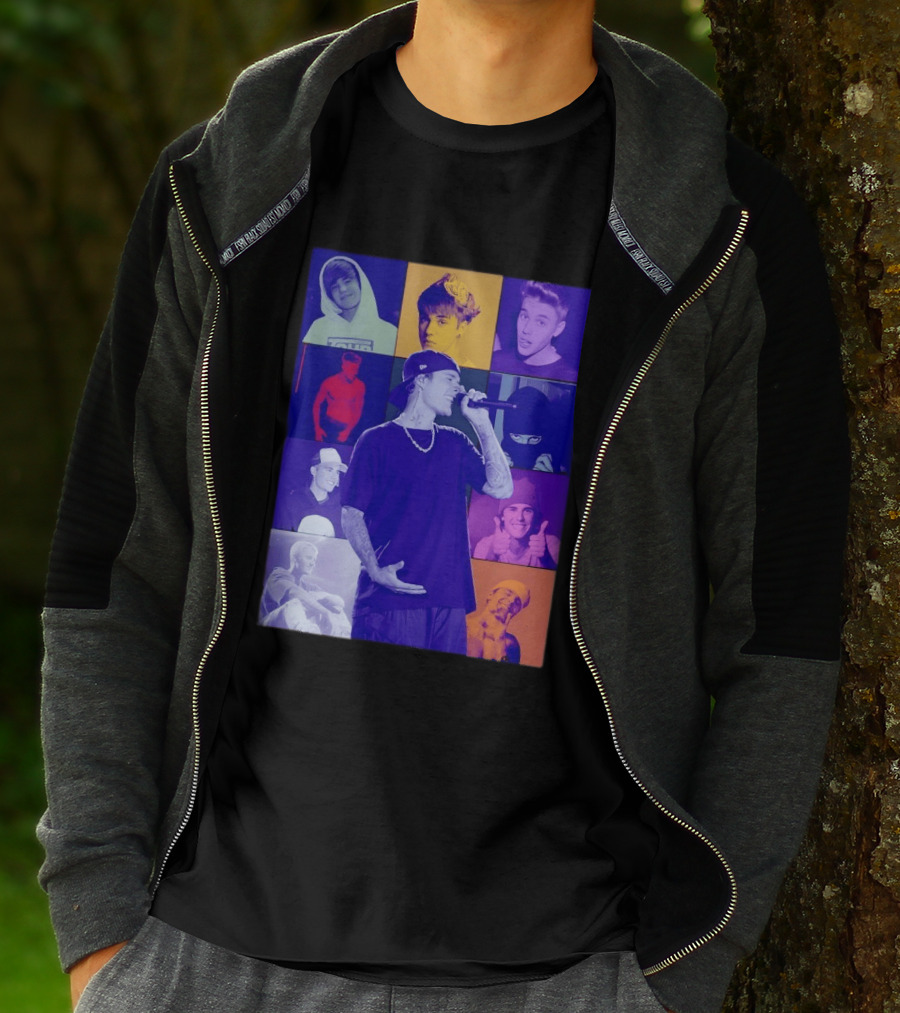 Justin Bieber The Eras Tour Concert Retro Photo Collage T-Shirt