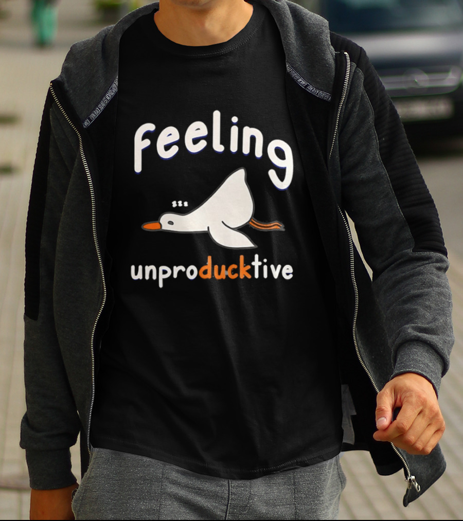 Feeling UnproDUCKtive Funny Sleeping Duck T-Shirt