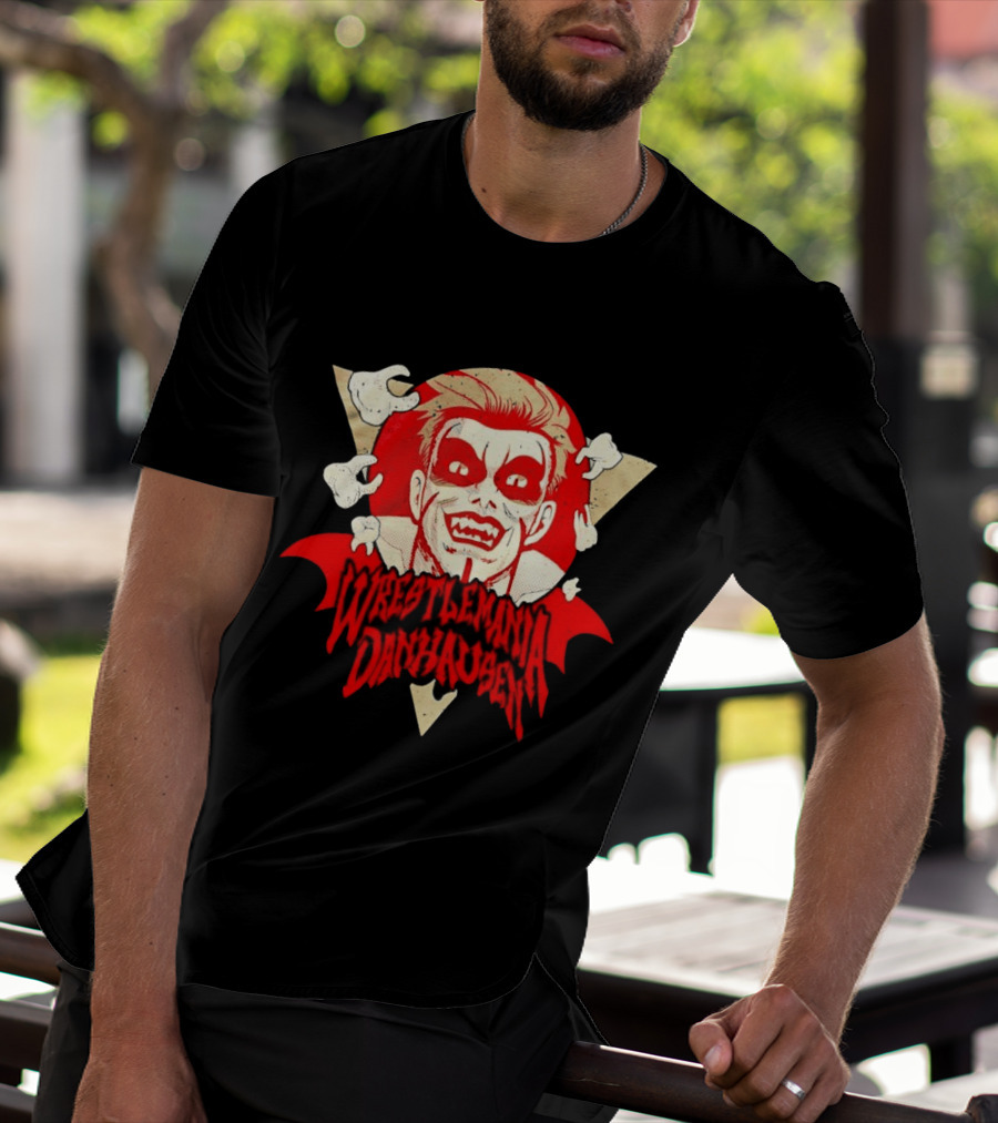 WrestleMania Danhausen WWE Curse Vampire Face Triangle T-Shirt