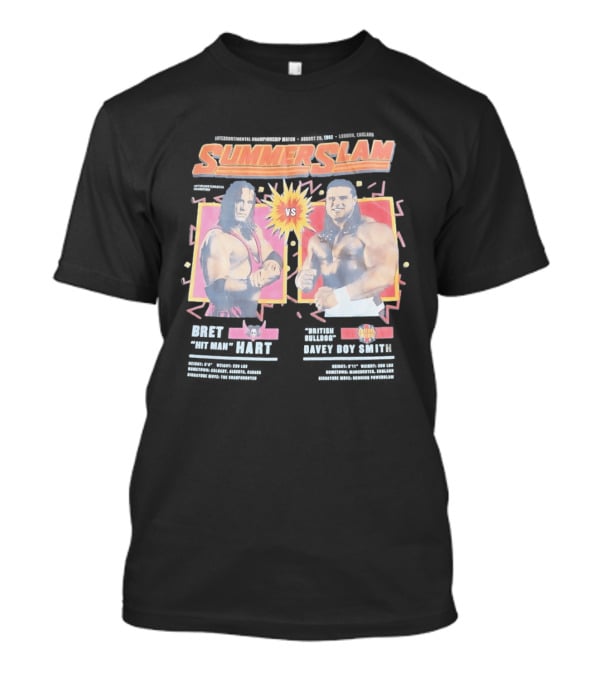 WWE SummerSlam 1992 Bret Hart Vs Davey Boy Smith Ultimate Match T-Shirt