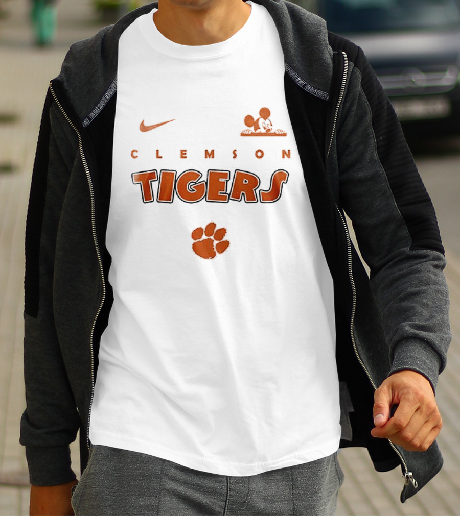 Clemson Tigers Mickey Mouse Ears Up Game On Nike T-Shirt