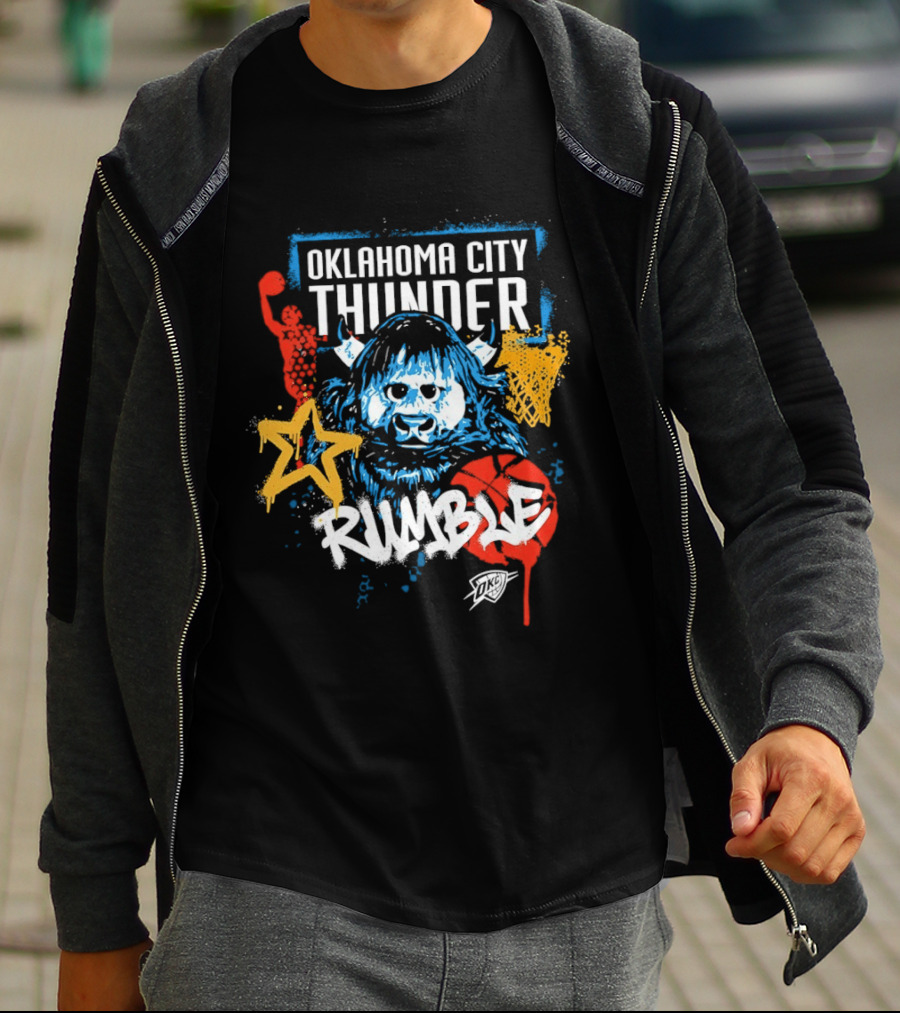 Oklahoma City Thunder Rumble Graffiti Star Basketball T-Shirt
