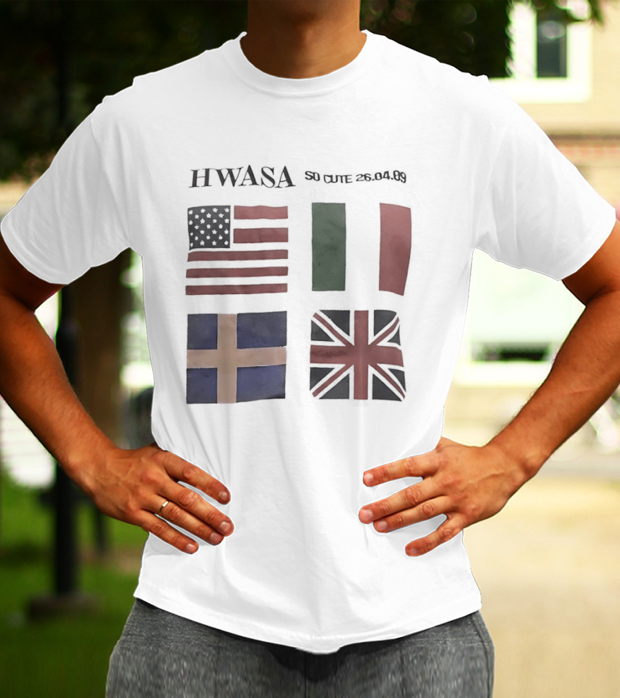 Hwasa USA Italy Sveriges British Flags T-Shirt