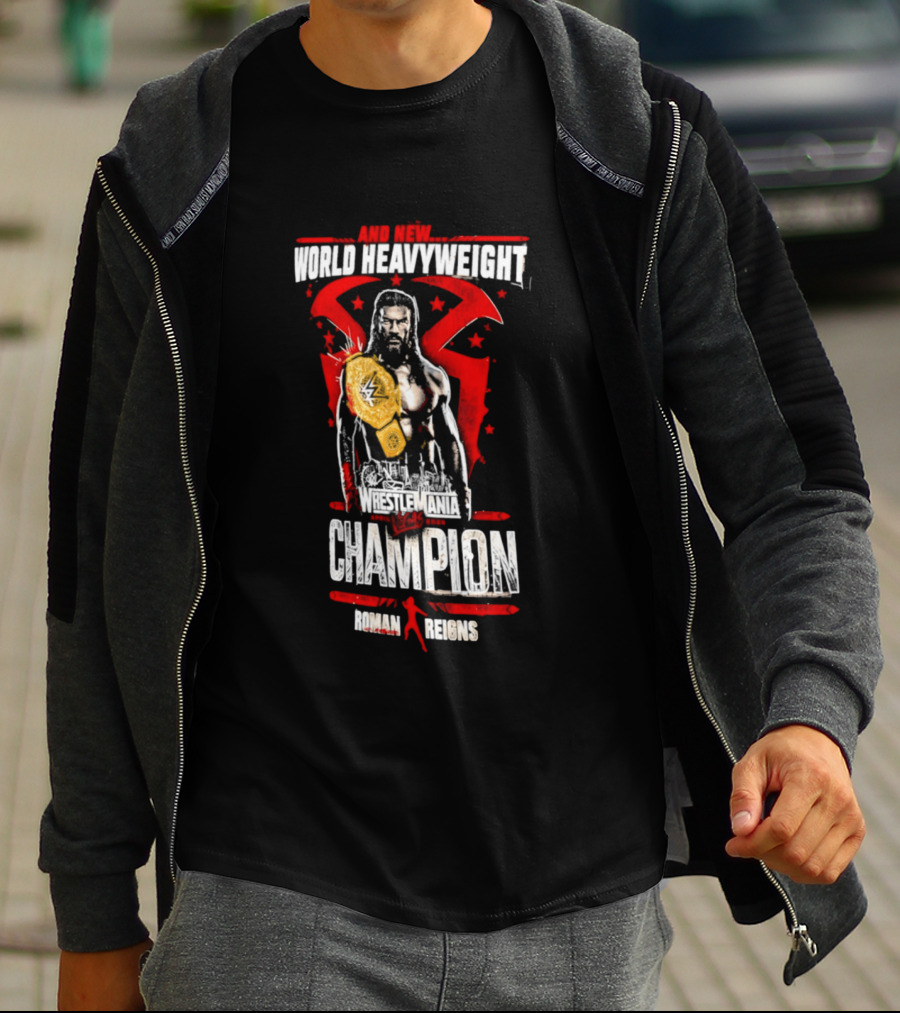 Roman Reigns WrestleMania 42 And New World Heavyweight Champion T-Shirt