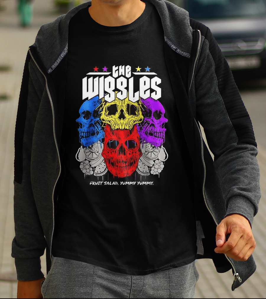 The Wiggles Fruit Salad Yummy Yummy Colorful Skull T-Shirt