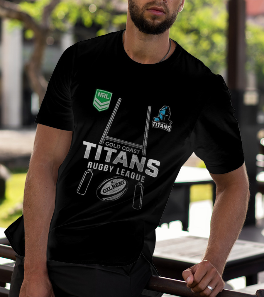 Gold Coast Titans Rugby League NRL X Harley Davidson Skeleton T-Shirt