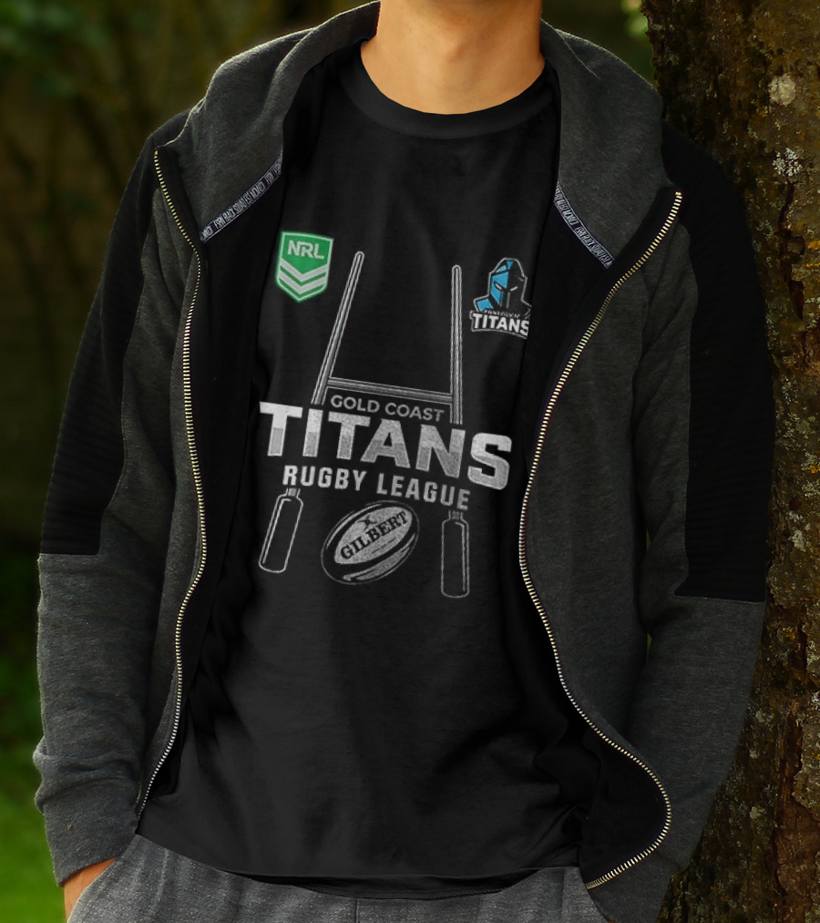 Gold Coast Titans Rugby League NRL X Harley Davidson Skeleton T-Shirt