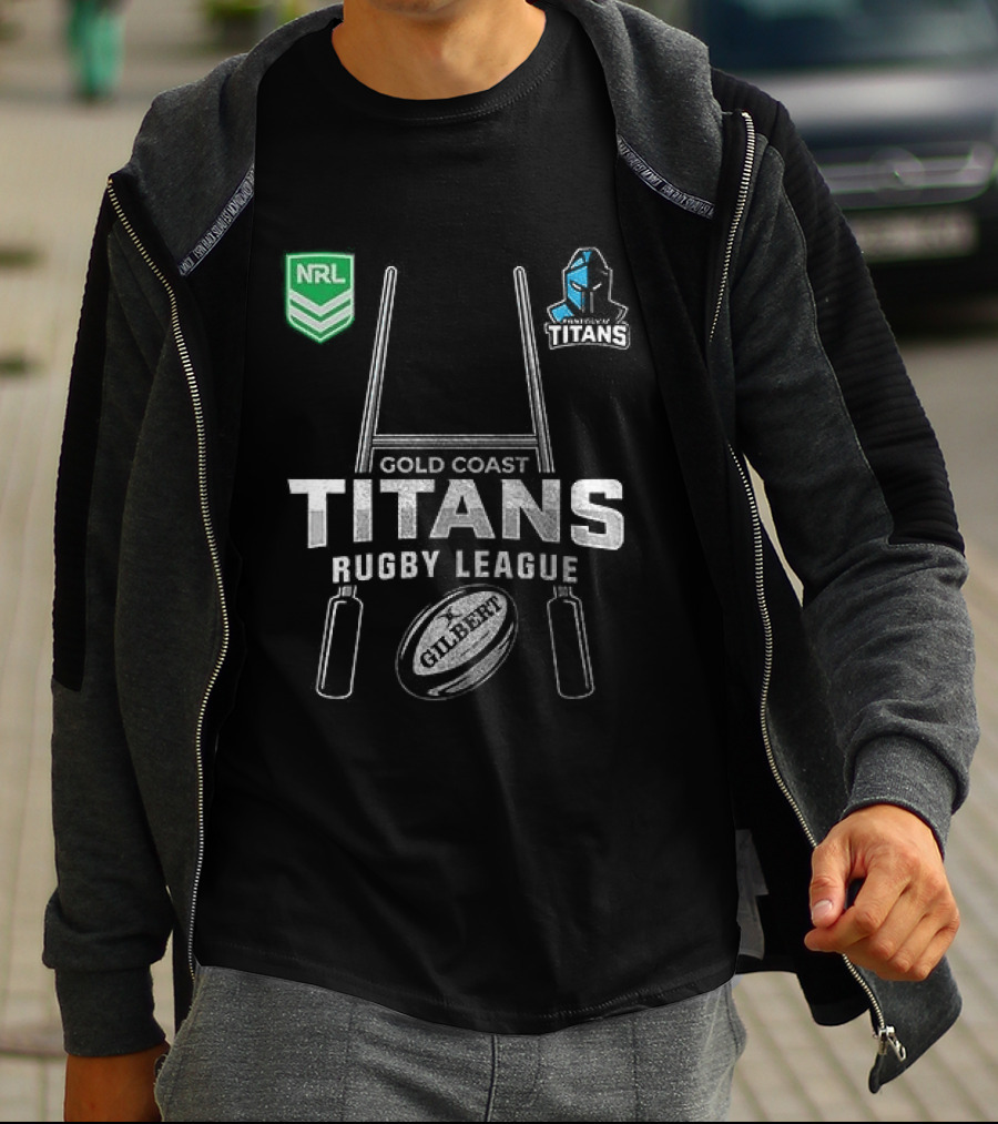 Gold Coast Titans Rugby League NRL X Harley Davidson Skeleton T-Shirt