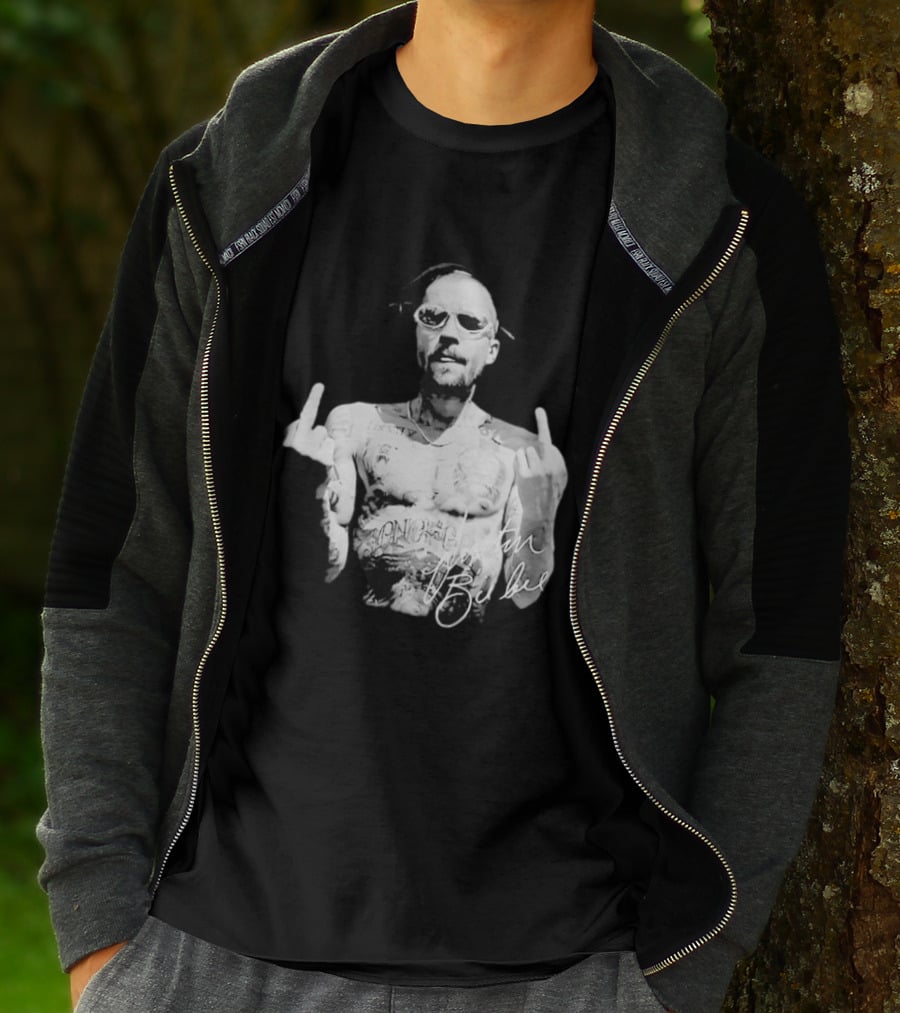 Justin Bieber Middle Finger Bieberchella World Tour 2026 Black And White Tattoo T-Shirt